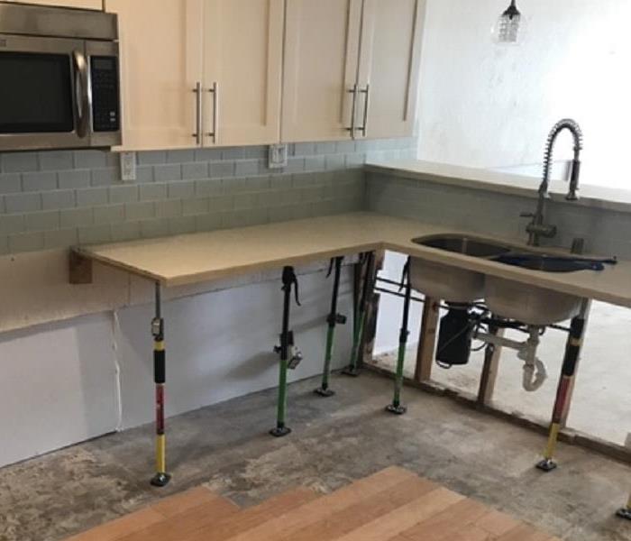 Kitchen with water damage 