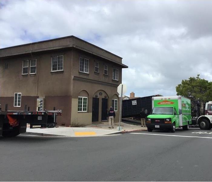 SERVPRO Truck in front of home affected by fire 