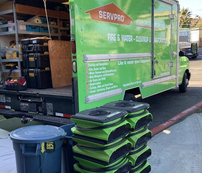 Drying Equipment and SERVPRO Truck 