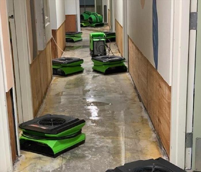 Air Movers in Hallway 